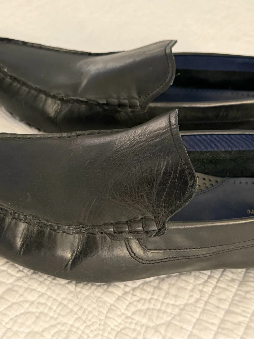 Cole Haan Men's Black Leather Slip-On Loafers